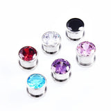 Crystal Zircon Ear Plug Tunnel Earring Cartilage Expander 1Pair