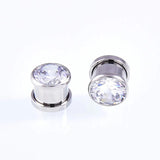 Crystal Zircon Ear Plug Tunnel Earring Cartilage Expander 1Pair