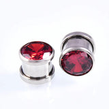 Crystal Zircon Ear Plug Tunnel Earring Cartilage Expander 1Pair
