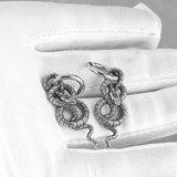 Stainless Steel Twisted Snake Earrings Hip Hop Boys Girls Accessories