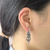 Stainless Steel Twisted Snake Earrings Hip Hop Boys Girls Accessories
