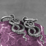 Stainless Steel Twisted Snake Earrings Hip Hop Boys Girls Accessories