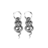 Stainless Steel Twisted Snake Earrings Hip Hop Boys Girls Accessories