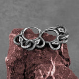 Vintage Double Snake Animal Hoop Earring For Men