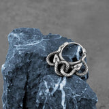 Vintage Double Snake Animal Hoop Earring For Men