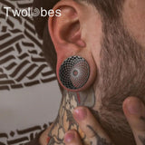 2PCS Hollow Ear Gauges Plugs Tunnels 316 Stainless Steel Piercing Women Body Jew