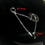 1PC Stainless Steel Lip Piercing with Chain Linked Earring