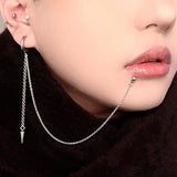 1PC Stainless Steel Lip Piercing with Chain Linked Earring
