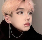 1PC Stainless Steel Lip Piercing with Chain Linked Earring