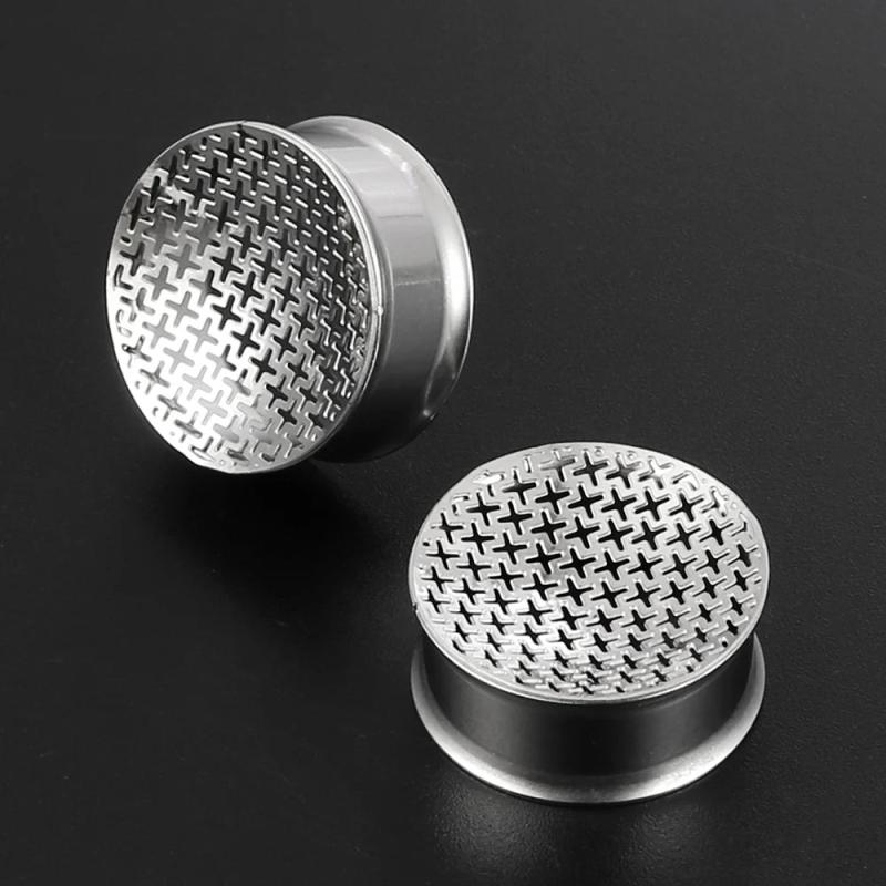 2PCS Classy Stainless Steel Ear Tunnels 8mm-25mm Gauges