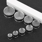 2PCS Classy Stainless Steel Ear Tunnels 8mm-25mm Gauges