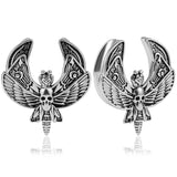 Doearko 2PCS Moth Saddle Ear Gauges 316 Stainless Steel Plugs Piercing