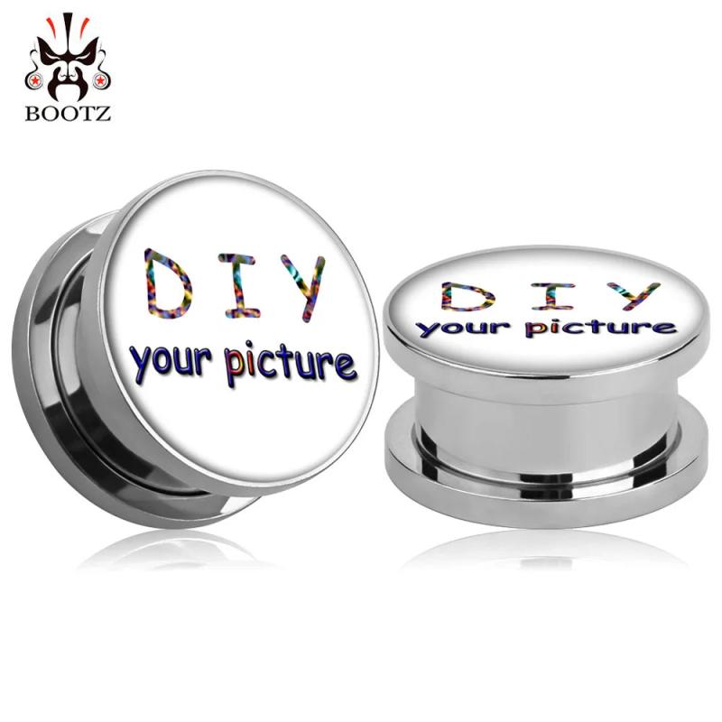 Stainless Steel Custom Ear Gauges Plugs Piercing Tunnels Body Jewelry