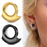 Giga 2PCS Stainless Steel Ear Plugs Tunnels Gauges 8mm-25mm Body Piercing
