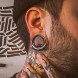 Giga 2PCS Stainless Steel Ear Plugs Tunnels Gauges 8mm-25mm Body Piercing