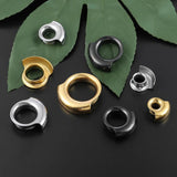 Giga 2PCS Stainless Steel Ear Plugs Tunnels Gauges 8mm-25mm Body Piercing