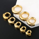 Giga 2PCS Stainless Steel Ear Plugs Tunnels Gauges 8mm-25mm Body Piercing