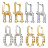 Small Oval Hoop Earrings with CZ Crystal for Women