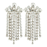 Stonefans Crystal Tassel Clip Earrings for Women Wedding Jewelry