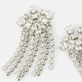 Stonefans Crystal Tassel Clip Earrings for Women Wedding Jewelry