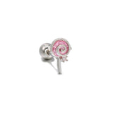 Pink Crystal Heart Bear Stud Earrings Purple Wings Cartilage Ear Studs