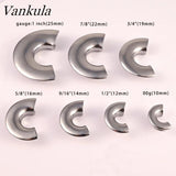 2pcs 10-25mm Semicircle Saddle Ear Tunnel Plug Piercing Expander