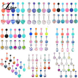 3-16pc/Set Surgical Steel Crystal Belly Button Rings