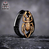 Stainless Steel Scarab Ear Tunnels Gauges Plugs Earrings Piercing 2PCS