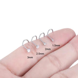 10pcs Titanium CZ Crystal Nose Studs Women Nose Ring Body Jewelry