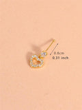 Heart Shaped Dangle Nose Ring Ball Pin Nose Stud