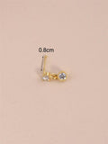 Heart Shaped Dangle Nose Ring Ball Pin Nose Stud