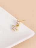 Heart Shaped Dangle Nose Ring Ball Pin Nose Stud