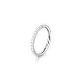Titanium CZ Nose Ring Body Clip Hoop 16G