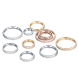 Titanium CZ Nose Ring Body Clip Hoop 16G