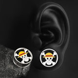 Stainless Steel Ear Gauges Plugs Skull Ear Hangers Tunnels Piercing