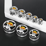 Stainless Steel Ear Gauges Plugs Skull Ear Hangers Tunnels Piercing