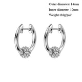 Zircon Double Hoop Earrings - Plated Chain Dangle