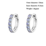 Zircon Double Hoop Earrings - Plated Chain Dangle