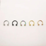 20 Pcs 16G Stainless Circular Barbells Horseshoe Nose Lip Ring Eyebrow Studs