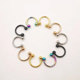20 Pcs 16G Stainless Circular Barbells Horseshoe Nose Lip Ring Eyebrow Studs