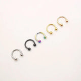 20 Pcs 16G Stainless Circular Barbells Horseshoe Nose Lip Ring Eyebrow Studs