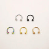 20 Pcs 16G Stainless Circular Barbells Horseshoe Nose Lip Ring Eyebrow Studs