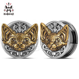 Stainless Steel Cat Ear Expanders Tunnels Plugs Body Piercing Jewelry