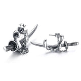 Men's Samurai Sword Stud Earrings Stainless Steel Punk Style