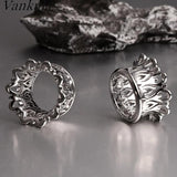 2PCS 8-16mm Hollow Flowers Tunnels Ear Plugs Gauges for Stretched Earlobe