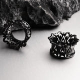 2PCS 8-16mm Hollow Flowers Tunnels Ear Plugs Gauges for Stretched Earlobe