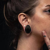 2PCS Stainless Steel Water Drop Ear Tunnels Teardrop Gauge Body Piercing Jewelry