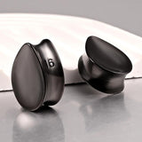 2PCS Stainless Steel Water Drop Ear Tunnels Teardrop Gauge Body Piercing Jewelry
