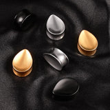 2PCS Stainless Steel Water Drop Ear Tunnels Teardrop Gauge Body Piercing Jewelry