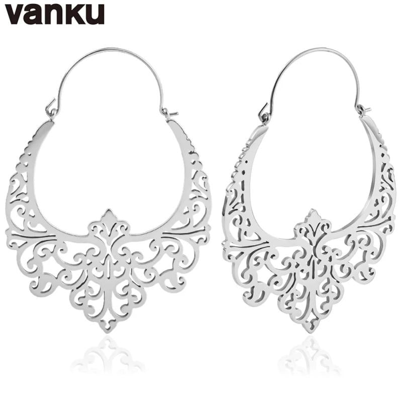 Vanku 2PC Stainless Steel Ear Hangers for Tunnels Lightweight Dangle Earr